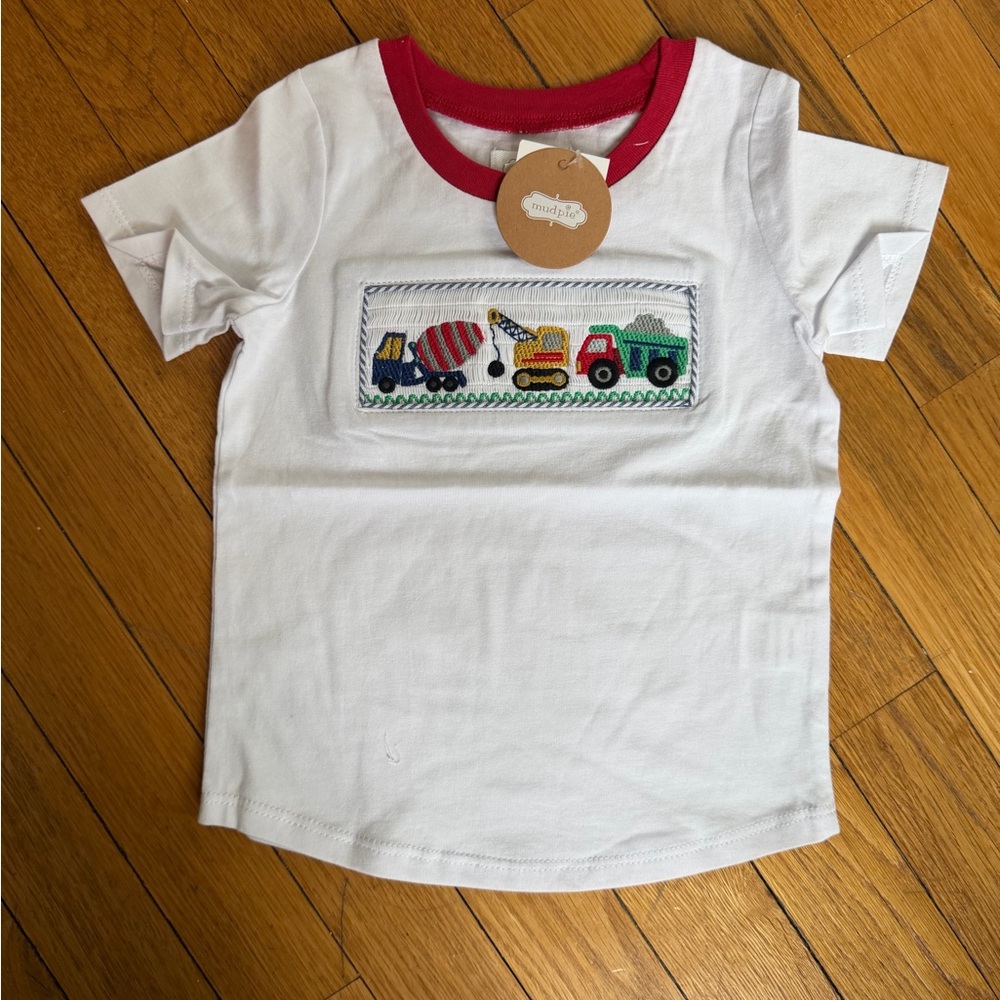 Mud Pie White Tee with Trucks